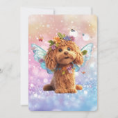 Cavapoo Cavoodle Angel Fairy Birthday 招待状 (正面)