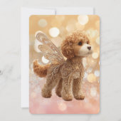 Cavapoo Cavoodle Angel Fairy Birthday 招待状 (正面)