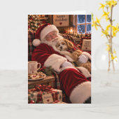 Cavapoo Christmas Card カード (黄色い花)