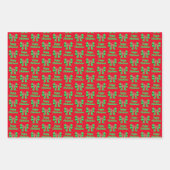 Cavapoo Christmas Dog & Green Bow 3カラーウェイ ラッピングペーパーシート (正面)