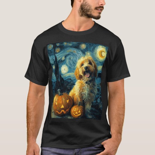 Cavapoo Cute Dog Halloween Jack O Lantern Pumpkin  Tシャツ (正面)