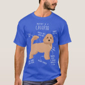 Cavapoo Dog Anatomy retro Tシャツ (正面)
