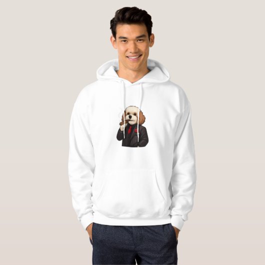 Cavapoo Don – Funny Mafia Dog Hoodie パーカ (正面フル)