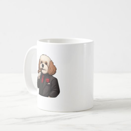 Cavapoo Don – Funny Mafia Dog Mug コーヒーマグカップ (正面左)