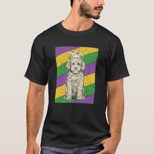 Cavapoo Jester マーディ・グラス ドゥードル 犬のママまたはパパ Tシャツ (正面)