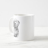 Cavapoo Mug – Charcoal Hand Drawn Dog Coffee Mug コーヒーマグカップ (正面左)