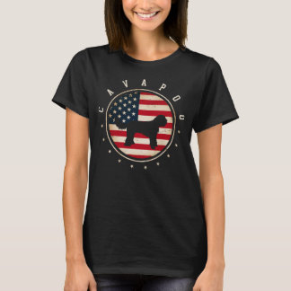 Cavapoo USA国旗4日7月ドッグママパパ Tシャツ