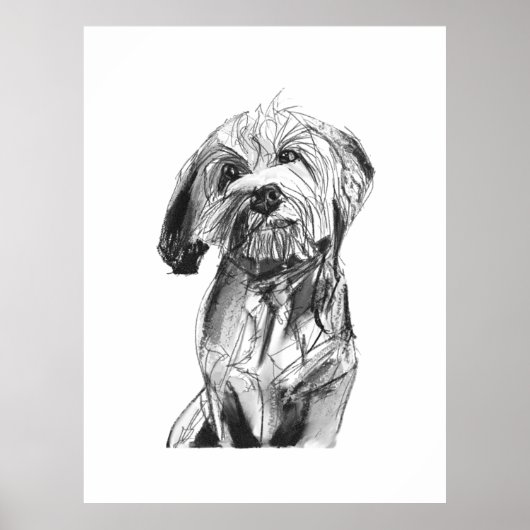 Cavapoo Wall Art Poster, Dog Art Print ポスター (正面)