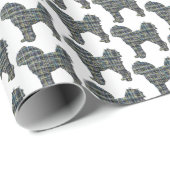 Cavapoo Yellow & Black Grid Line White Gift ラッピングペーパー (ロールコーナー)