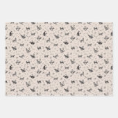 Cave Art Cats on Beige ラッピングペーパーシート (正面3)