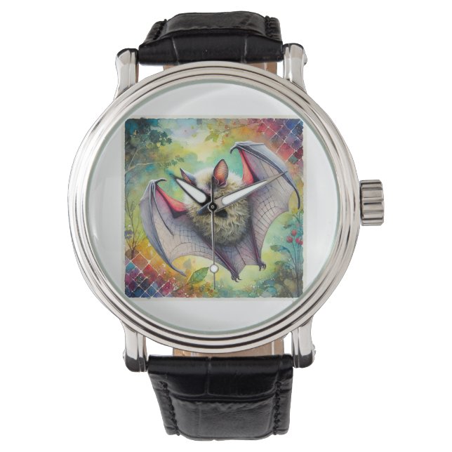 Cave Bat 031124AREF112 - Watercolor 腕時計 (正面)