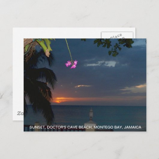 Cave Beach、ジャマイカ美しい日没の博士の ポストカード (正面/裏面)