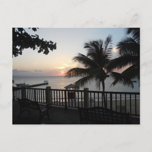 Cave Beach Mo Bayジャマイカ日没の博士の ポストカード (正面)