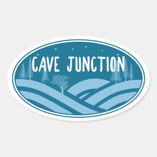 Cave Junction Oregon Outdoors 楕円形シール (正面)