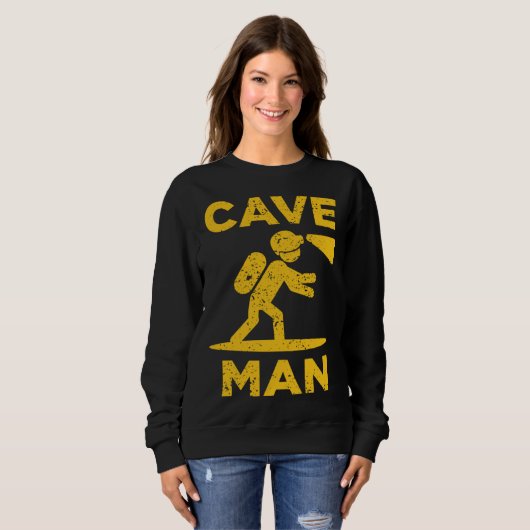 Cave Man Cave Explorer And Nature スウェットシャツ (正面フル)