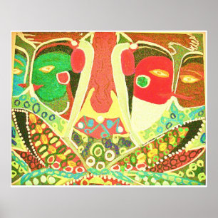 Cave Style - Tribal Love Painting ポスター