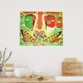 Cave Style - Tribal Love Painting ポスター (キッチン)