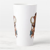 Caveman Dad and Son Mammoth Hunt カフェラテマグ (正面)