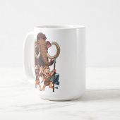 Caveman Dad and Son Mammoth Hunt コーヒーマグカップ (正面左)