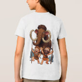 Caveman Dad and Son Mammoth Hunt トライブレンドＴシャツ (裏面)