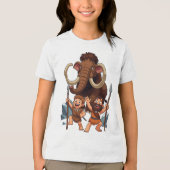 Caveman Dad and Son Mammoth Hunt トライブレンドＴシャツ (正面)