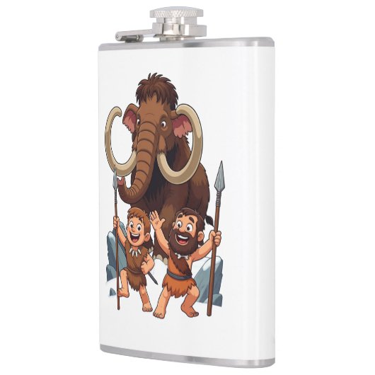 Caveman Dad and Son Mammoth Hunt フラスク (左)