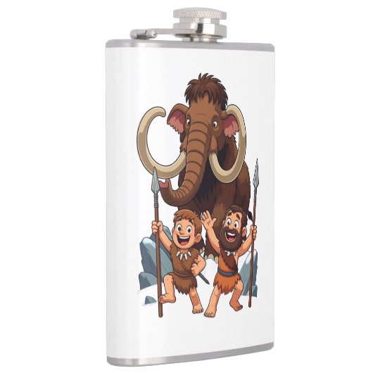 Caveman Dad and Son Mammoth Hunt フラスク (右)
