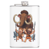 Caveman Dad and Son Mammoth Hunt フラスク (正面)
