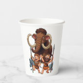 Caveman Dad and Son Mammoth Hunt 紙コップ (裏面)