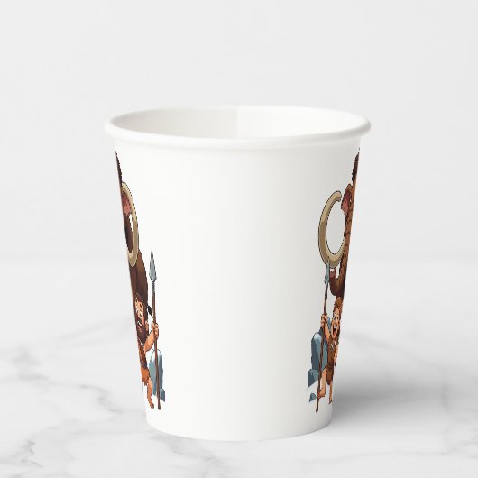 Caveman Dad and Son Mammoth Hunt 紙コップ (左)