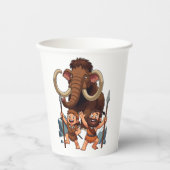 Caveman Dad and Son Mammoth Hunt 紙コップ (正面)