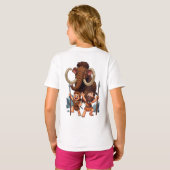 Caveman Dad and Son Mammoth Hunt Tシャツ (裏面フル)