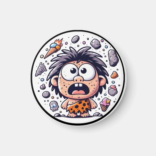 "Caveman Ice Cream Chaos" Magnet マグネット (正面)