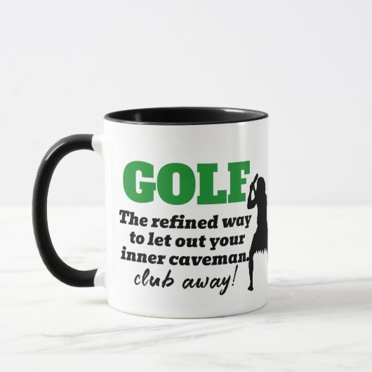 Caveman Pun Golf Mug、完璧な男性へゴルファーのギフト マグカップ (左)
