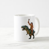 Caveman Riding Dinosaur Cartoon Image コーヒーマグカップ (正面右)
