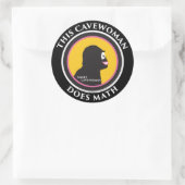 Cavemoner頭が切れるのステッカー：このCavemonerは数学を行う ラウンドシール (バッグ)