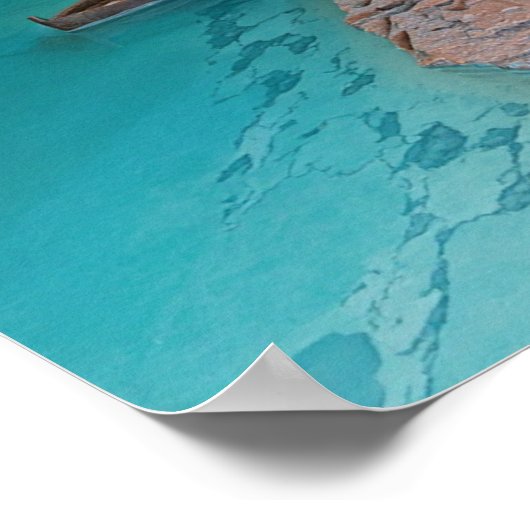 Cavern Lake Abstract - Water and Rock Textures ポスター (角)