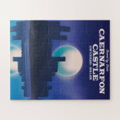 Cavernarfon Castle, Gwynedd Wales旅行ポスター ジグソーパズル (横)