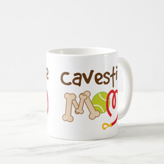 Cavestie犬の品種お母さんのギフト コーヒーマグカップ (正面右)