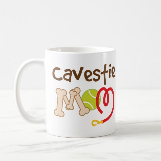 Cavestie犬の品種お母さんのギフト コーヒーマグカップ (左)