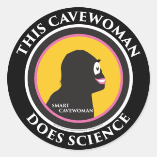 Cavewoman頭が切れるステッカー:このCavewomanはSceを行う ラウンドシール