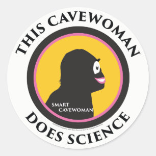 Cavewoman頭が切れるステッカー:このCavewomanはSceを行う ラウンドシール
