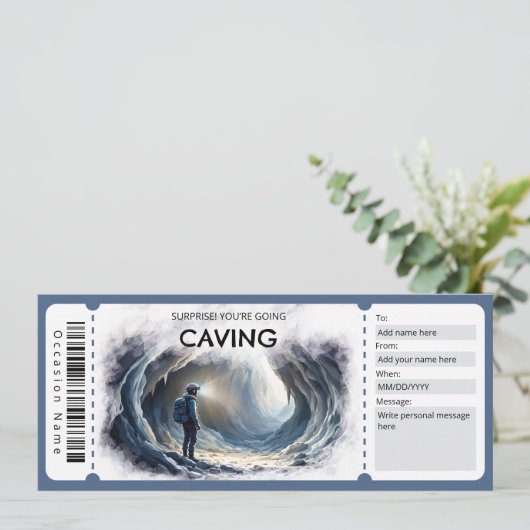 Caving Gift Certificate 招待状 (スタンド正面)