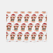 Cavoodle Dog Breed Christmas Stars フリースブランケット (正面(横))