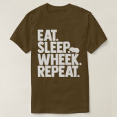 Cavy Lovers Guinea Pig Owners Eat, Sleep, Wheek, R Tシャツ (デザイン正面)