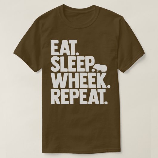 Cavy Lovers Guinea Pig Owners Eat, Sleep, Wheek, R Tシャツ (デザイン正面)