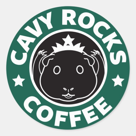 Cavy Rocks Coffee Sticker ラウンドシール (正面)