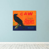 Caw Apple Crate LabelMedford、または キャンバスプリント (インサイチュ (ウッドフロア))