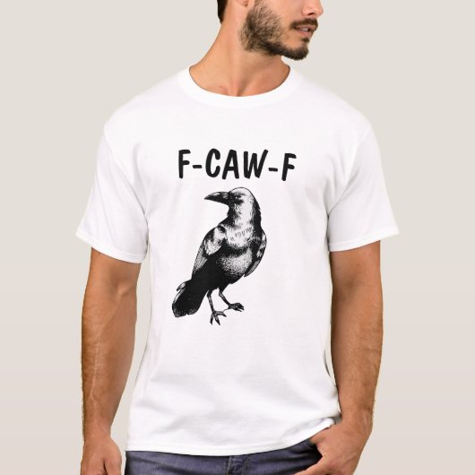 CAW CAW! RUDE BLACK CROW RAVEN Tシャツ (正面)