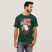 Caw Patrol Bald Eagle American Red White Blue Flag Tシャツ (正面フル)